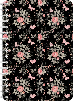 The Papier Ocean Undated Daily Productivity Tracker and Task Organizer A5 Planner Ruled 160 Pages(Black Onyx & Blushing Rose)