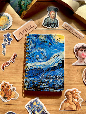 SHOP ABC Van Gogh Journal - The Starry Night | A5 journal | 100 pages | A5 Diary plane 50 Pages(Multicolor)