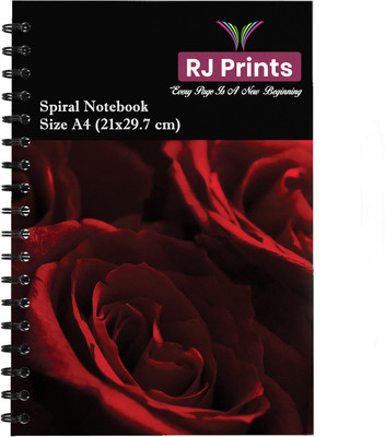 RJPRINTS Rose Spiral Notebook A4 Notebook Regular 200 Pages(Multicolor)