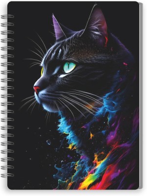 VYBE The Smart Choice Printed Neon Cat A5 Note Pad Wiro Finished 100 Pages(Multicolor084)