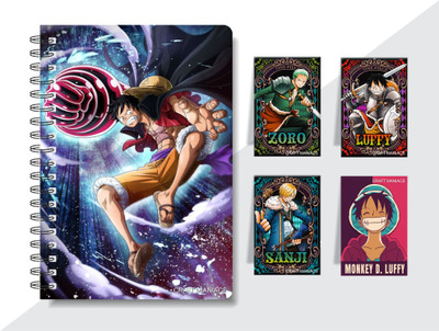 craft maniacs ANIME DIARY GIFT SET A5 Notebook RULED 160 Pages(Multicolor)