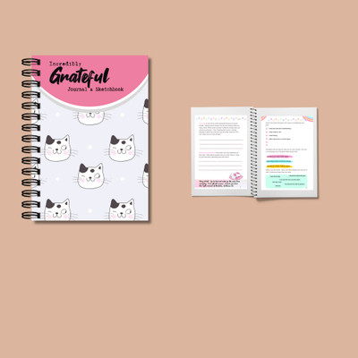ekdali Incredibly Grateful Blue Pink Journal A5 Journal Unruled 160 Pages(Multicolor)