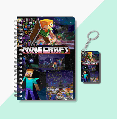 craft maniacs MINECRAFT DIARY & KEYCHAIN A5 Notebook RULED 120 Pages(Multicolor)