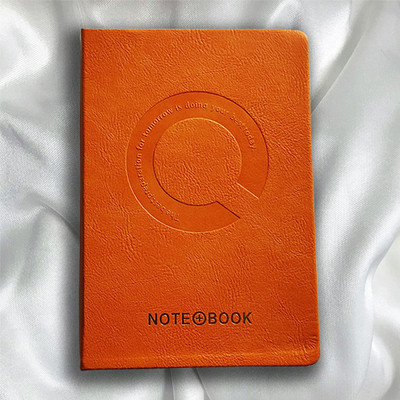 The Red Prints Leather Hardbound Note Book A5 Diary Single Ruled 200 Pages(Orange)