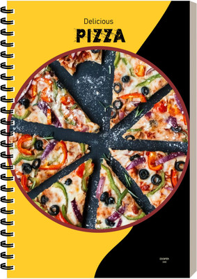 ESCAPER Delicious Pizza Food Diary, Journal Diary, Executive Notepad, Notebook A5 Diary Ruled 160 Pages(Delicious Pizza)