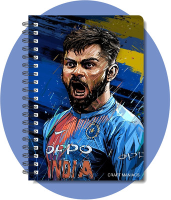 craft maniacs CRICKET 2025 DIARY COLLECTION A5 Notebook RULED 160 Pages(White)