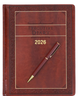 Scribelle Diary 2026 B5 Diary Single Rule , Month Cut 324 Pages(Brown)