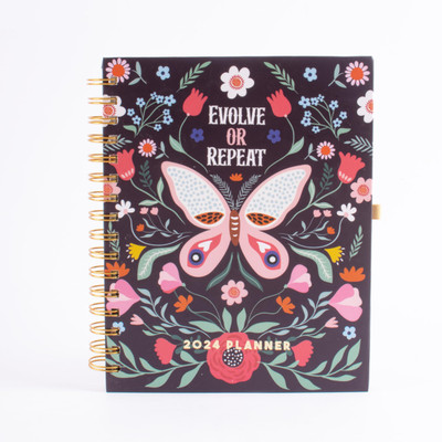 The June shop Undated Yearly Planner Limited Collection She's Calm In The Storm Of Chaos Plan Book-size Planner Unruled 286 Pages(White)