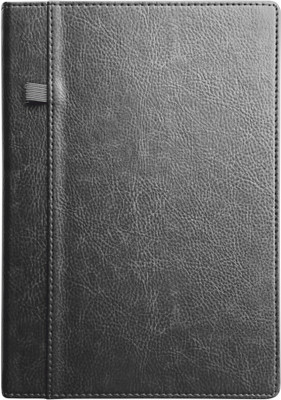 ANUPAM EXEC Notebook College Ruled Notebook 80 Gsm Paper Leather PU Cover Pen Loop A5 Diary for Writing, Planning, Travel Office Use, Handy Journal, Stylish Look Notebook 192 Pages(Grey)