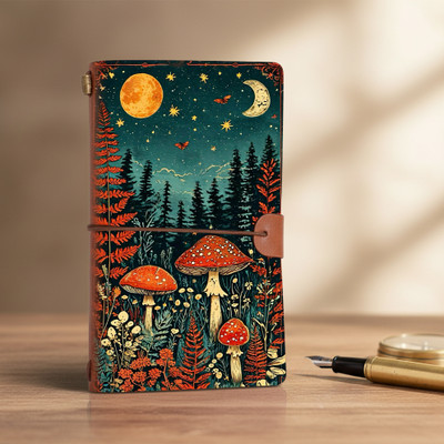 MAKENSTYLECOLLECTION Designer Leahter travel journal book 4*7 inches 120 pages a018 A5 Diary unruled 120 Pages(multicolor 18)