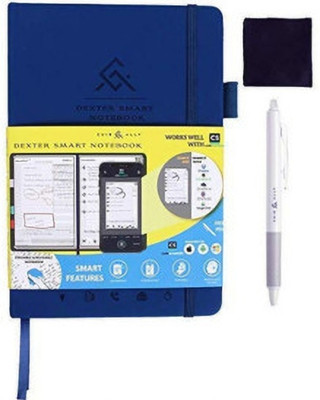 CUIR ALLY Dexter Erasable and Reusable Smart Notebook-Blue A5 Diary Ruled 100 Pages(Blue)
