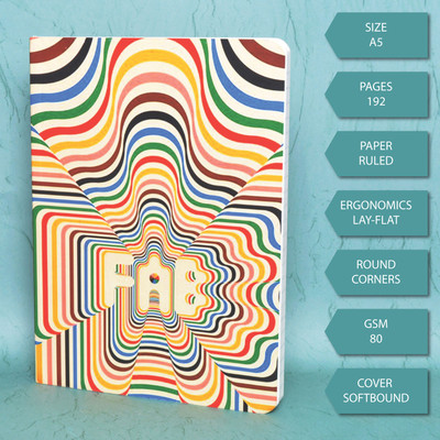 Memorys Softbound A5 Notebook With Rounded Corners (148mmX210mm), 80 GSM A5 Notebook Ruled 192 Pages(FAB)