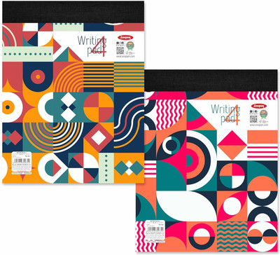 ANUPAM Writing Pad 22x29cm Lined Paper Wide Ruled 50 Sheets Micro Perforated Notebook Regular Writing Pad Strong Rorust Material Back Board for College Office Business Size : 4 Pack of 2 100 Pages(Multicolor)