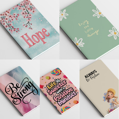 RJPrinrs Designed Stapled Notebooks A5 Notebook Plain 360 Pages(Multicolor, Pack of 5)