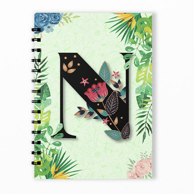 RINKON N Letter Initial Alphabet Notebook Diary Unruled N Word Girls Name A5 160 Pages A5 Note Book Unrulled 160 Pages(Multicolor)