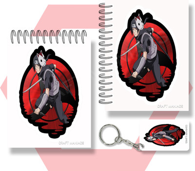 craft maniacs ITACHI UCHIHA A6 NOTEBOOKS A6 Diary UNRULED 100 Pages(Multicolor)