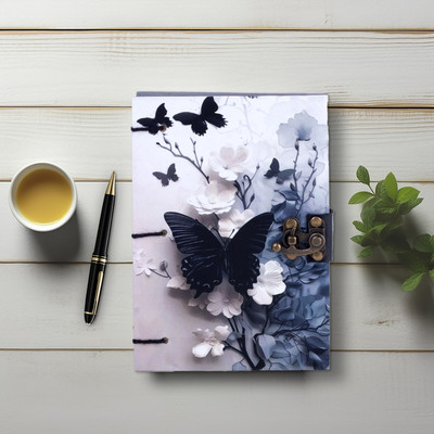 Handcrafty Printed Diary A5 Diary Plain 200 Pages(Multicolor)