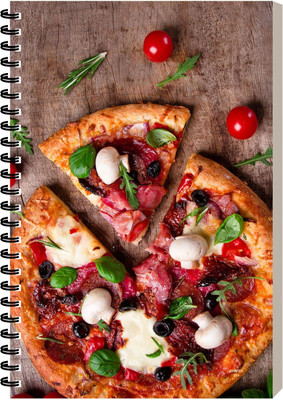 ESCAPER Pizza Fast Food Laminated Soft Cover Diary, Notepad, Spiral Notebook A5 Diary Ruled 160 Pages(Pizza Fast Food)