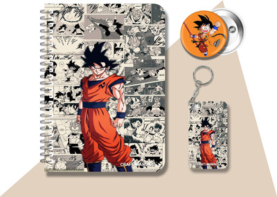 craft maniacs DRAGON BALL Z DIARY & 2 FREEBIE A5 Notebook RULED 120 Pages(Multicolor, Pack of 3)