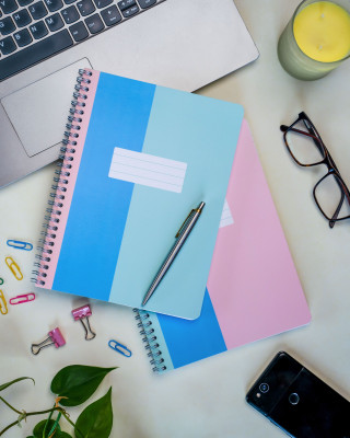 Fun Lines Premium Everyday B5 Notebook Single Line Ruled 200 Pages(Blue & Pink, Pack of 2)