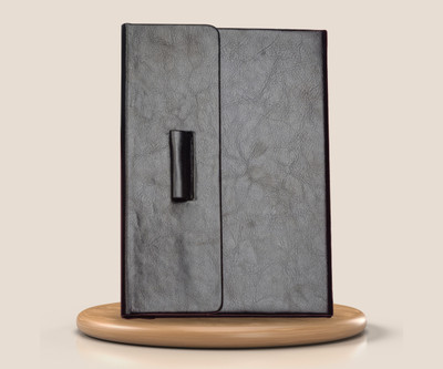 Your Gift Studio Corporate Gift Set of Classy Diary with pen holder, A5 Diary Single Ruled 196 Pages(Grey)
