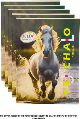GS store Delta - 3 in 1 A5 Notebook Rulled 144 Pages(Multicolor, Pack of 5)