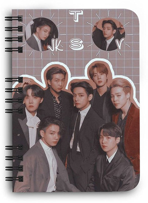craft maniacs A5 ROUND CORNER NOTEBOOK A5 Notebook RULED 160 Pages(BTS BROWN OUTLINES)