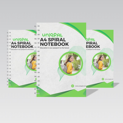 UNIQPAL NOT BOOKS SPIRAL A4 Notebook UNRULED 200 Pages(Multicolor, Pack of 3)