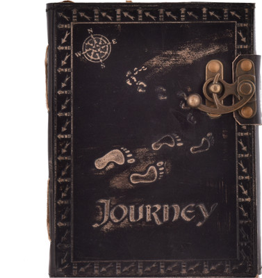 leather play Wanderlust Chronicles – Handcrafted Leather Journal Collection A5 Diary Unruled 200 Pages(Black)