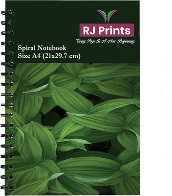 RJPRINTS Leves Spiral Notebook A4 Notebook Regular 200 Pages(Multicolor)