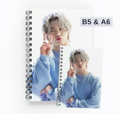 RJPRINTS BTS B5 Notebook Unruled 160 Pages(Blue, Pack of 2)
