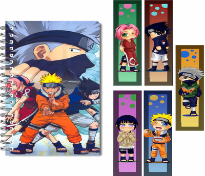 craft maniacs NARUTO DIARY & FREEBIE BOOKMARKS A5 Notebook RULED 100 Pages(Multicolor)