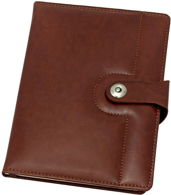 UJJi Brown/Coffee Colour Notebook in PU Leather with Magnetic Lock A5 Notebook Ruled 186 Pages(Brown)