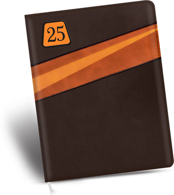 Abstract Collection 2024 PU Leather Executive Diary with Sunday Half Page Regular Diary B5 Diary Single Rule 366 Pages(Brown)