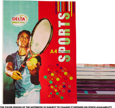 GS store Delta A4 Notebook Rulled 160 Pages(Multicolor, Pack of 10)