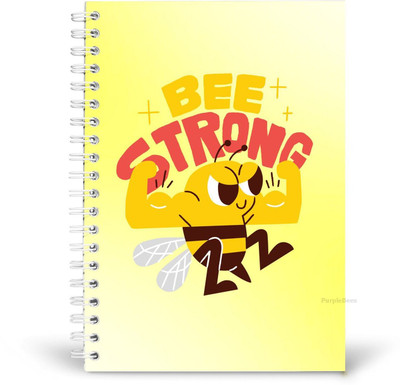 PurpleBees Bee Strong Quotes Diary Motivational Notebook | A5 Notebook Plain 150 Pages(Multicolor)