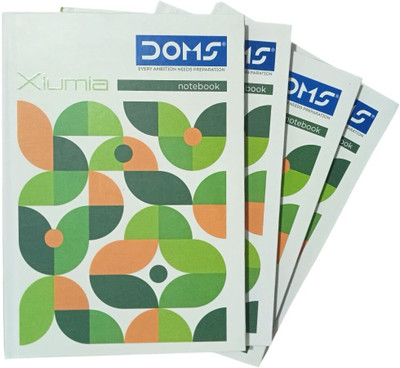 DOMS 1 A5 Diary Single Ruled pages 192 Pages(White, Pack of 4)