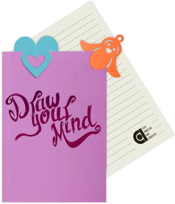 COI NEW Cotton Candy Colours Draw Your Mind undated Memo Diary/Organizer with Velvet Touch and Book Marks. A5 Notebook RULED 196 Pages(Pink)