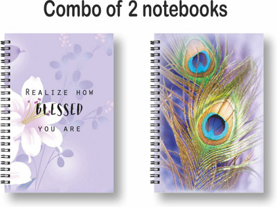 ROT RIX combo of 2 Notebooks A5 Diary Unruled 144 Pages(Purple, Pack of 2)