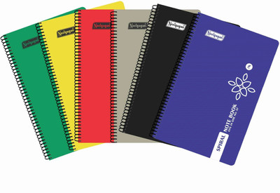 NEELGAGAN Spiral Note Book No.67 Five In One Colored Page 20 Sheet Each Color (Multicolor) A5 Notebook (14.5 cm x 22.5 cm) Ruled 200 Pages(Multicolor, Pack of 5)