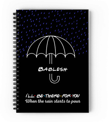 GIFTUATION i will be there for you Bablesh /spiral diary & gift for friends A5 Diary Unruled 140 Pages(Black)