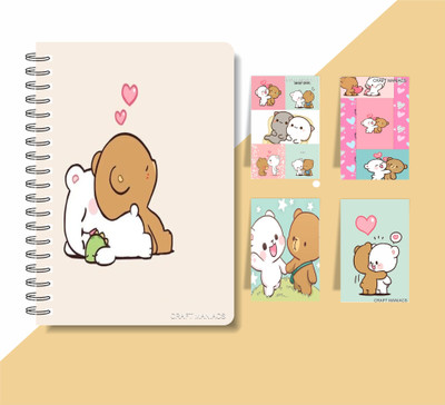 craft maniacs MILK & MOCHA 2024 DIARY & BM COLLECTION A5 Notebook RULED 160 Pages(Multicolor)