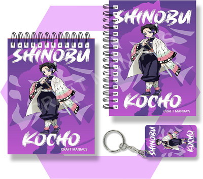 craft maniacs DEMON SLAYER A6 NOTEBOOKS A6 Notebook UNRULED 100 Pages(White)