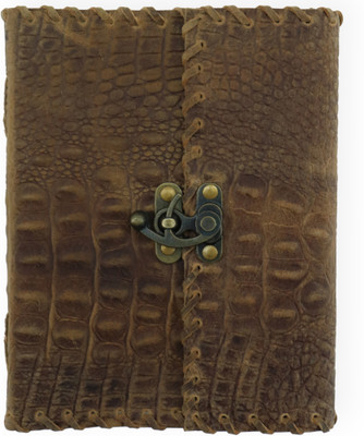 LEATHER VINTAGE Medium size stone leather journal A5 Journal PLAIN 200 Pages(Dark brown)