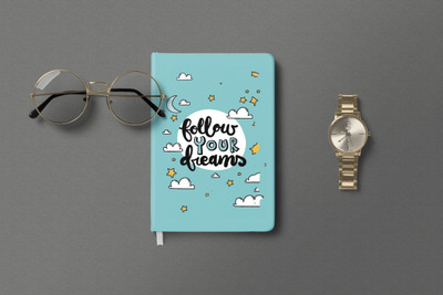 AccuPrints FOllow hardbound Diary A5 Diary Ruled 200 Pages(Multicolor)