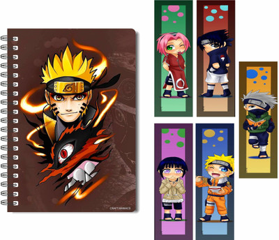 craft maniacs NARUTO DIARY & FREEBIE BOOKMARKS A5 Notebook RULED 100 Pages(Multicolor)
