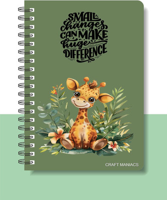 craft maniacs CUTE PUN 2025 NOTEBOOKS A5 Notebook RULED 120 Pages(Multicolor)