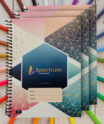 GARGANDASSOCI SPECTRUM A4 Notebook Single Rule 140 Pages(Orange, Pack of 3)