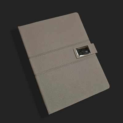 Wordmates PU Leather | 200 Pages | Office and Personal Use | Gifting Regular Diary Ruled 200 Pages(Grey)