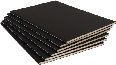 INNAXA Kraft Book A5 Notebook Blank 64 Pages(Black, Pack of 6)